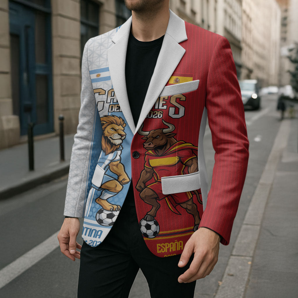 Argentina Spain World Final Football Personalized Blazer Un Idioma Dos Naciones Un Campeon