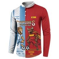 Argentina Spain World Final Football Personalized Button Sweatshirt Un Idioma Dos Naciones Un Campeon