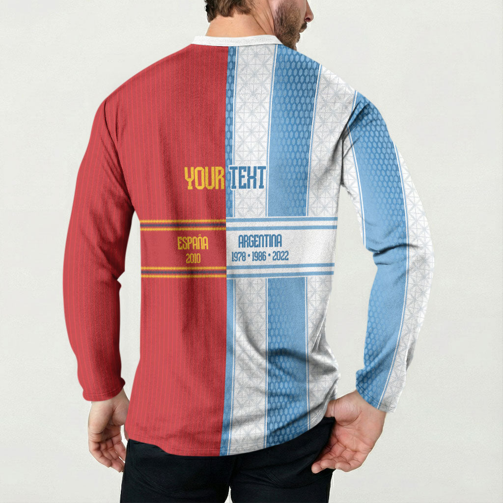 Argentina Spain World Final Football Personalized Button Sweatshirt Un Idioma Dos Naciones Un Campeon