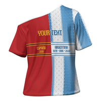 Argentina Spain World Final Football Personalized Cross Shoulder Shirt Un Idioma Dos Naciones Un Campeon