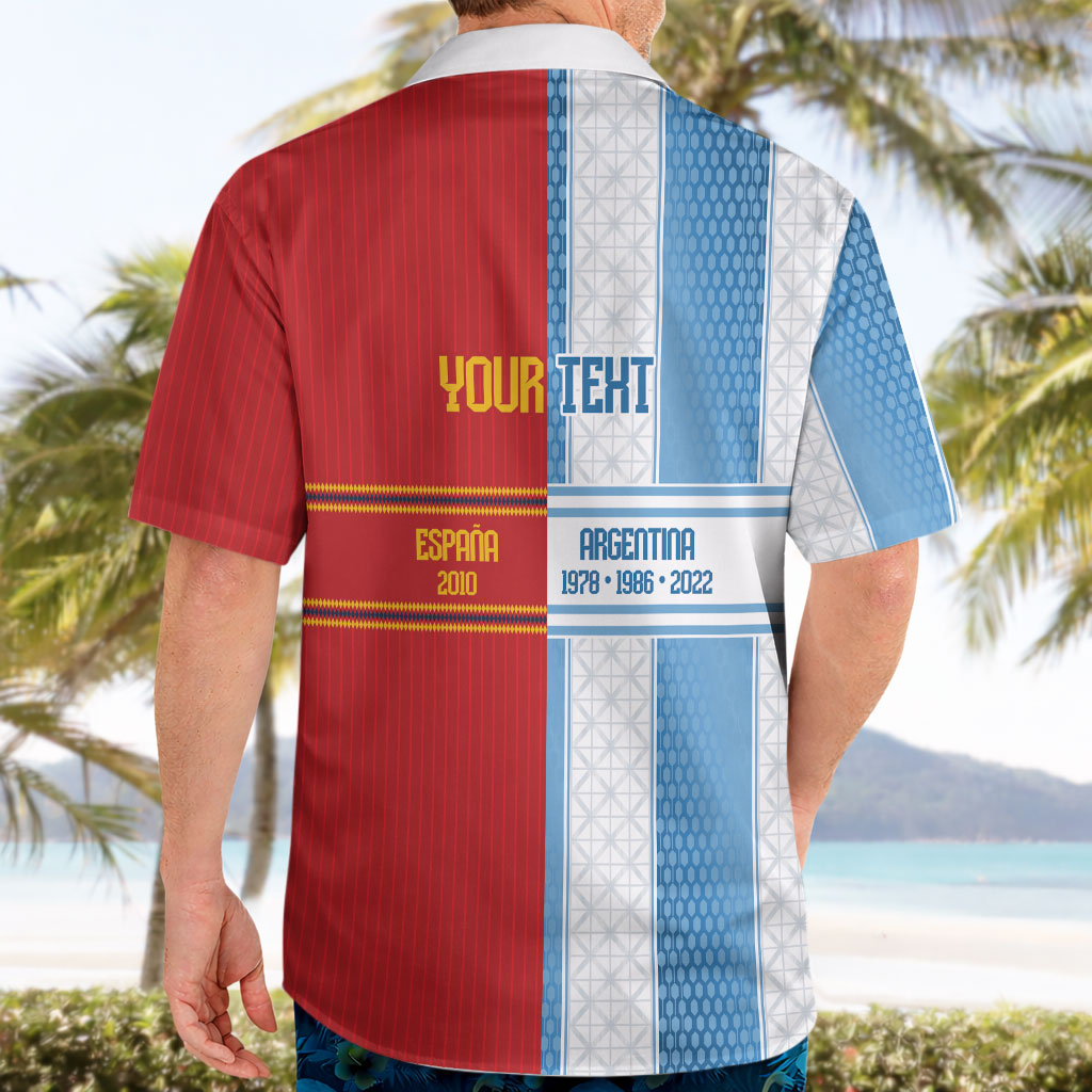 Argentina Spain World Final Football Personalized Hawaiian Shirt Un Idioma Dos Naciones Un Campeon