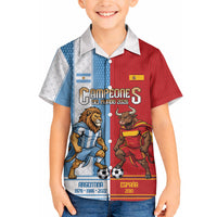 Argentina Spain World Final Football Personalized Hawaiian Shirt Un Idioma Dos Naciones Un Campeon