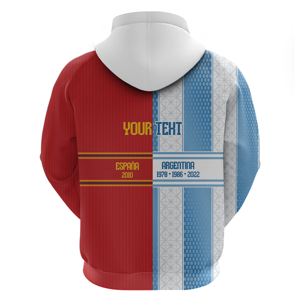 Argentina Spain World Final Football Personalized Hoodie Un Idioma Dos Naciones Un Campeon