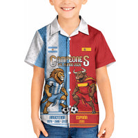 Argentina Spain World Final Football Personalized Kid Hawaiian Shirt Un Idioma Dos Naciones Un Campeon