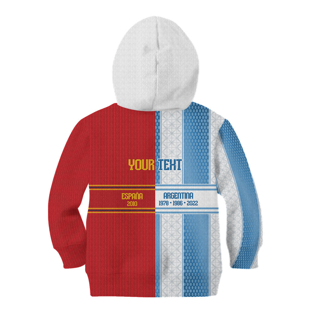 Argentina Spain World Final Football Personalized Kid Hoodie Un Idioma Dos Naciones Un Campeon