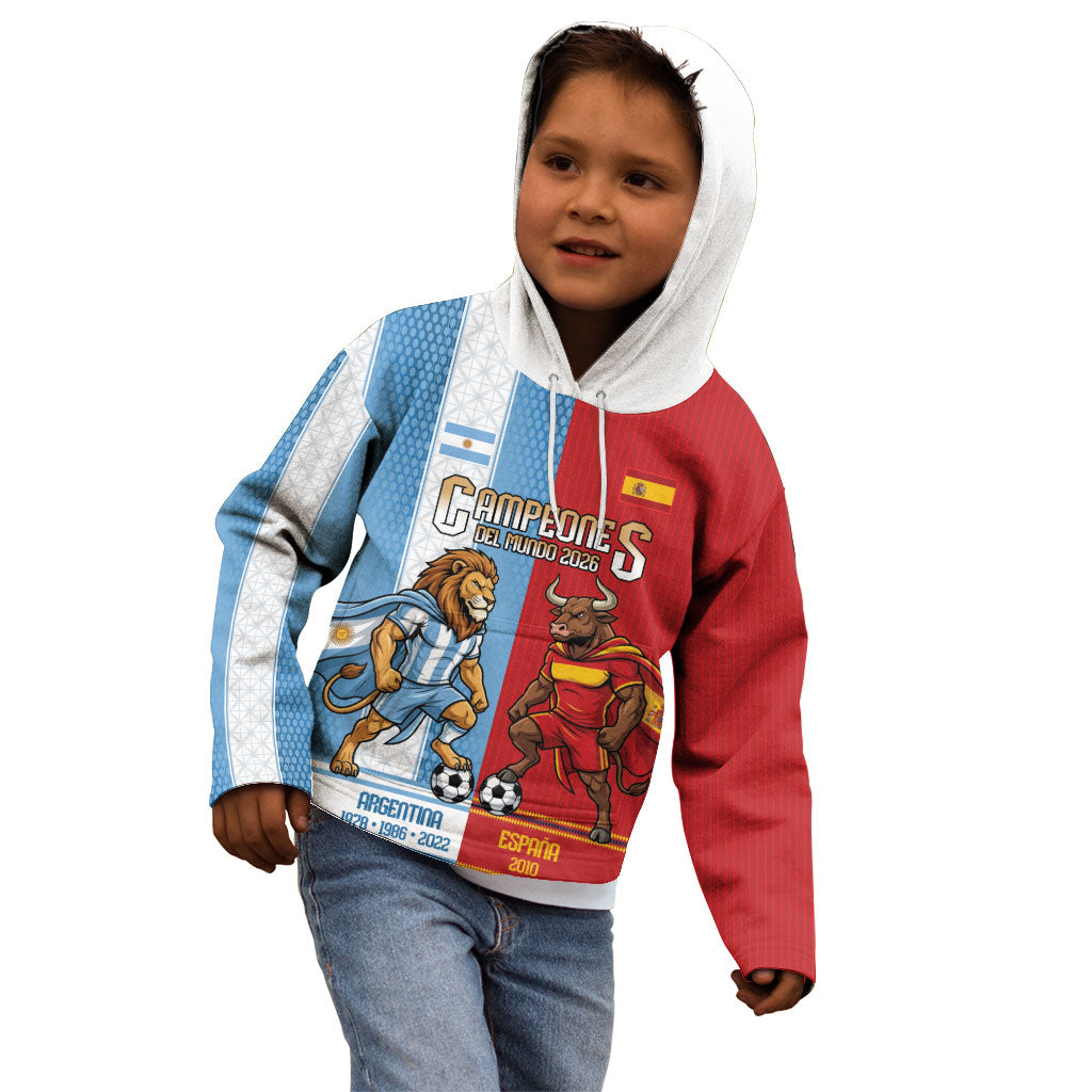 Argentina Spain World Final Football Personalized Kid Hoodie Un Idioma Dos Naciones Un Campeon