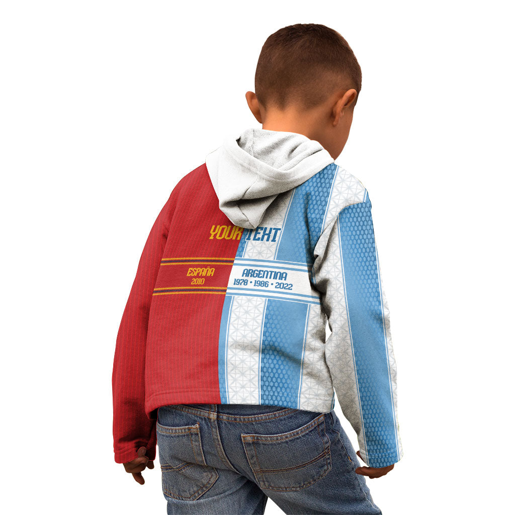 Argentina Spain World Final Football Personalized Kid Hoodie Un Idioma Dos Naciones Un Campeon