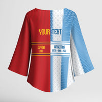 Argentina Spain World Final Football Personalized Kimono Sleeve Blouse Un Idioma Dos Naciones Un Campeon