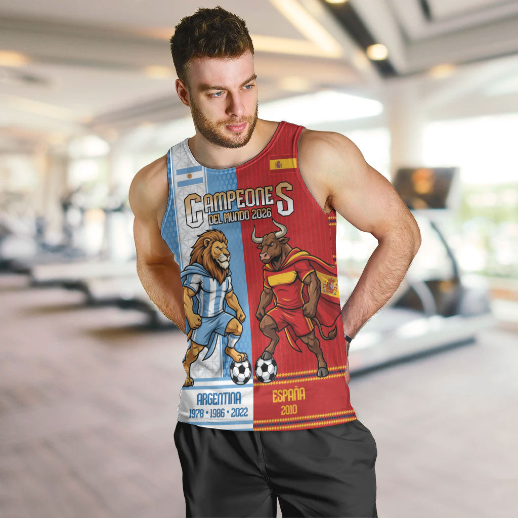Argentina Spain World Final Football Personalized Men Tank Top Un Idioma Dos Naciones Un Campeon