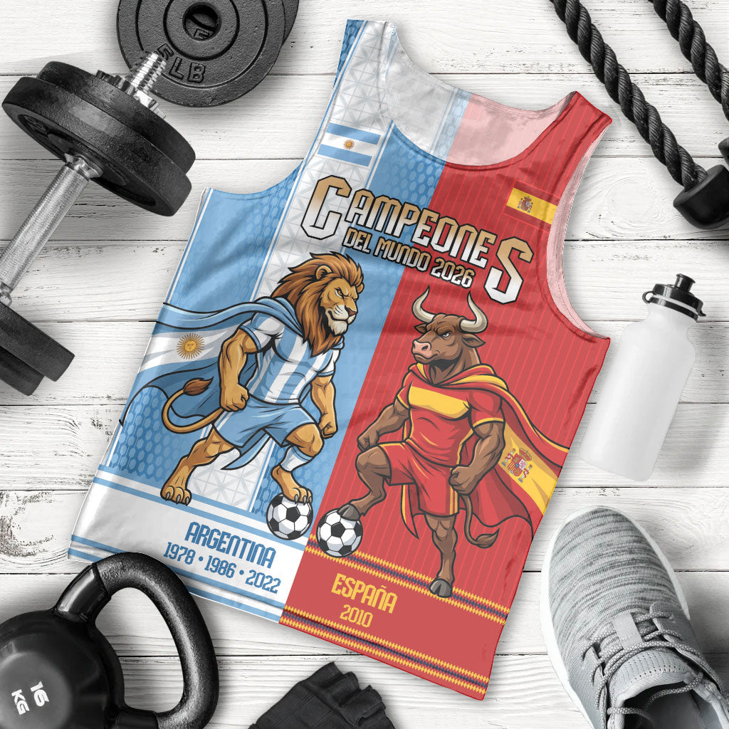 Argentina Spain World Final Football Personalized Men Tank Top Un Idioma Dos Naciones Un Campeon