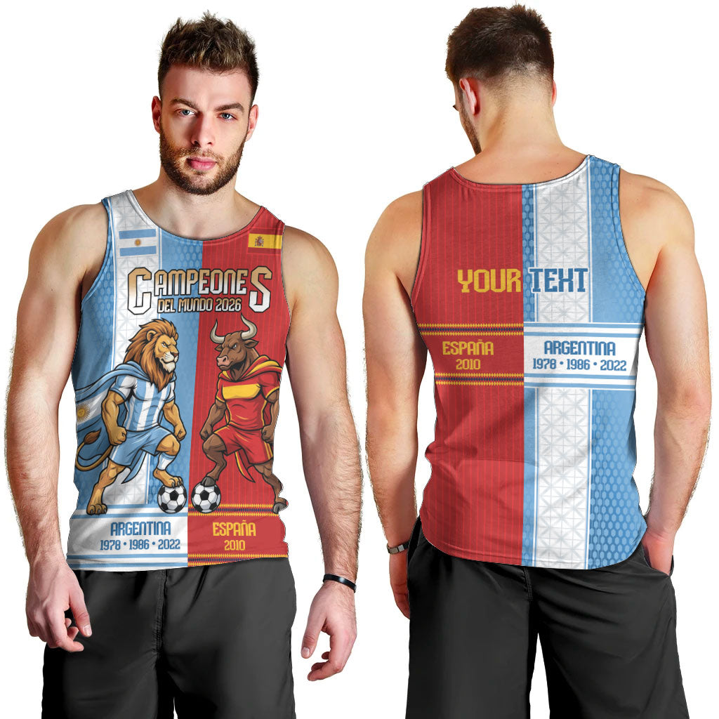 Argentina Spain World Final Football Personalized Men Tank Top Un Idioma Dos Naciones Un Campeon