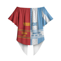 Argentina Spain World Final Football Personalized Off Shoulder Wrap Waist Top Un Idioma Dos Naciones Un Campeon