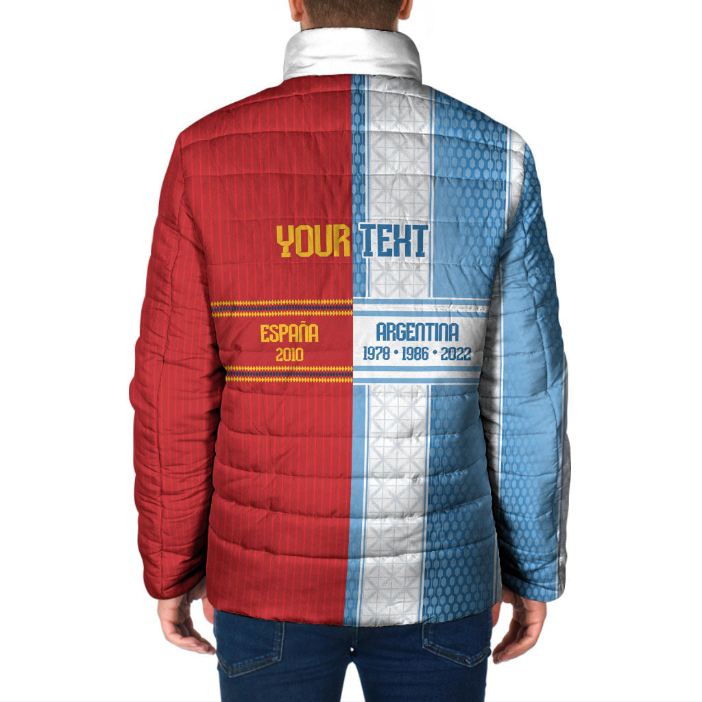 Argentina Spain World Final Football Personalized Padded Jacket Un Idioma Dos Naciones Un Campeon