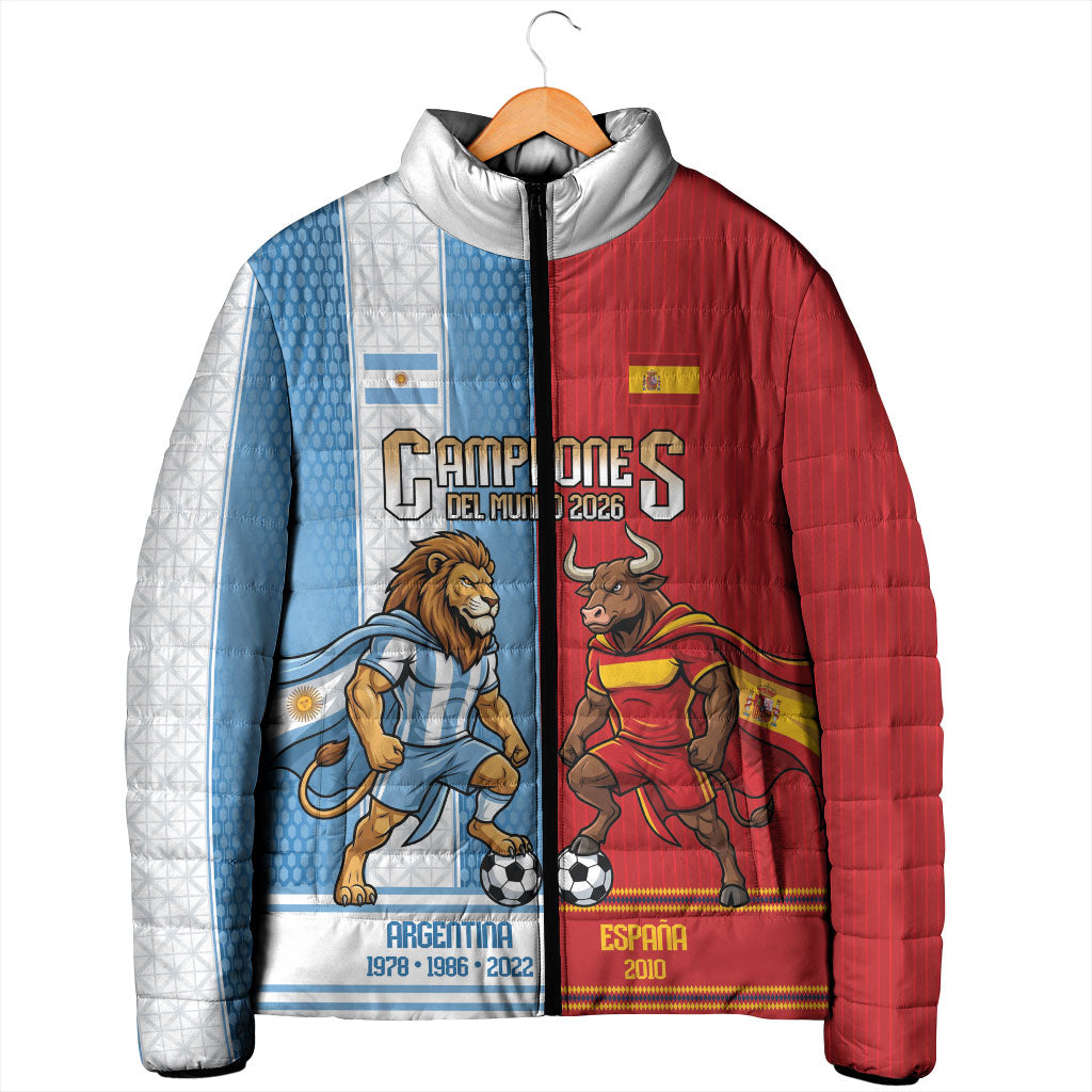 Argentina Spain World Final Football Personalized Padded Jacket Un Idioma Dos Naciones Un Campeon