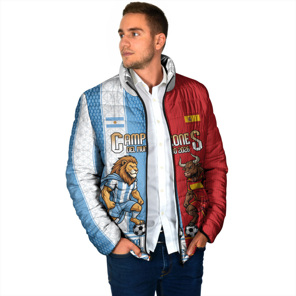 Argentina Spain World Final Football Personalized Padded Jacket Un Idioma Dos Naciones Un Campeon