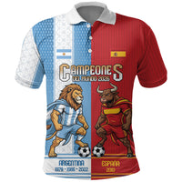 Argentina Spain World Final Football Personalized Polo Shirt Un Idioma Dos Naciones Un Campeon
