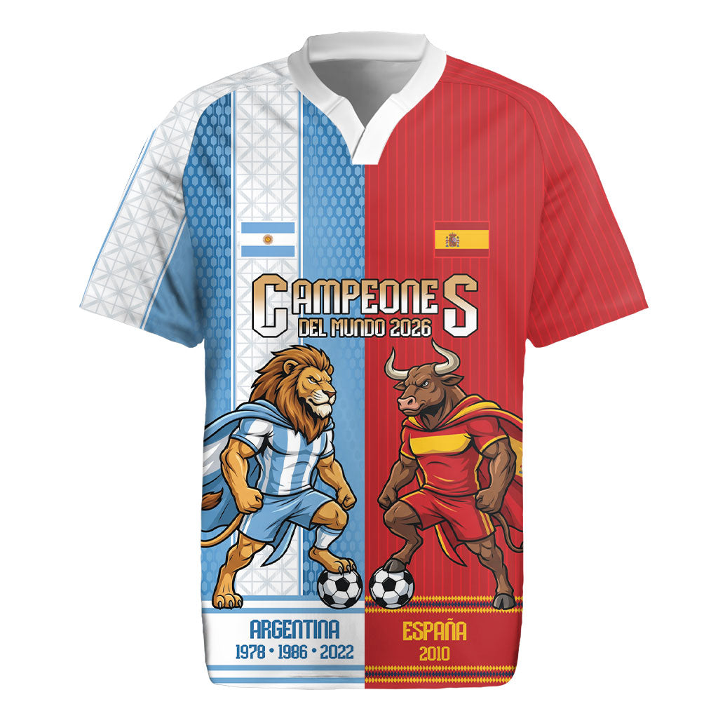 Argentina Spain World Final Football Personalized Rugby Jersey Un Idioma Dos Naciones Un Campeon
