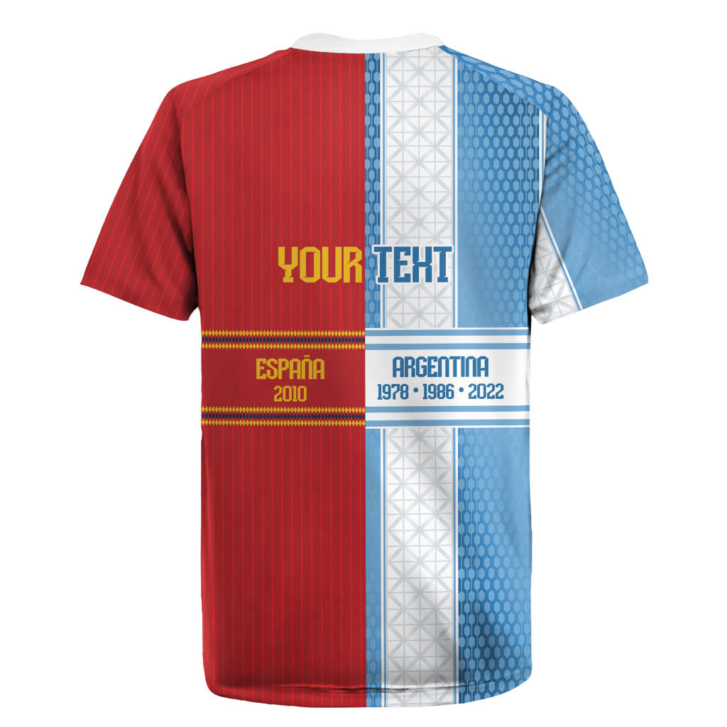 Argentina Spain World Final Football Personalized Rugby Jersey Un Idioma Dos Naciones Un Campeon