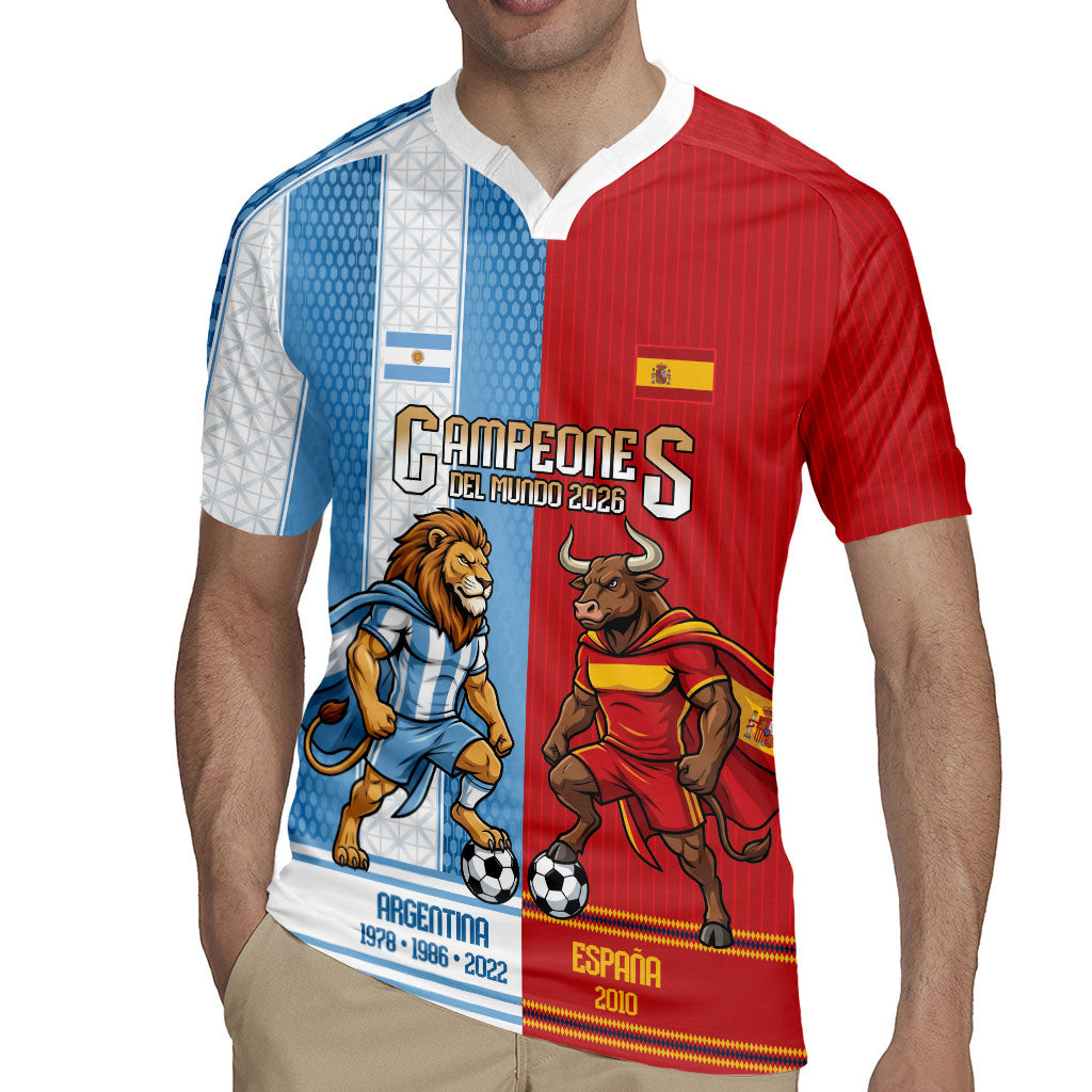 Argentina Spain World Final Football Personalized Rugby Jersey Un Idioma Dos Naciones Un Campeon