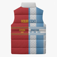 Argentina Spain World Final Football Personalized Sleeveless Puffer Jacket Un Idioma Dos Naciones Un Campeon