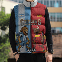 Argentina Spain World Final Football Personalized Sleeveless Puffer Jacket Un Idioma Dos Naciones Un Campeon