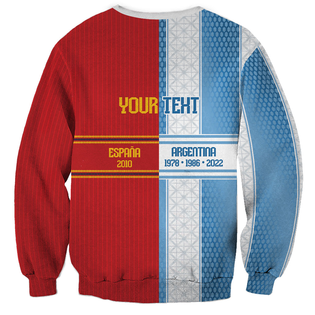 Argentina Spain World Final Football Personalized Sweatshirt Un Idioma Dos Naciones Un Campeon