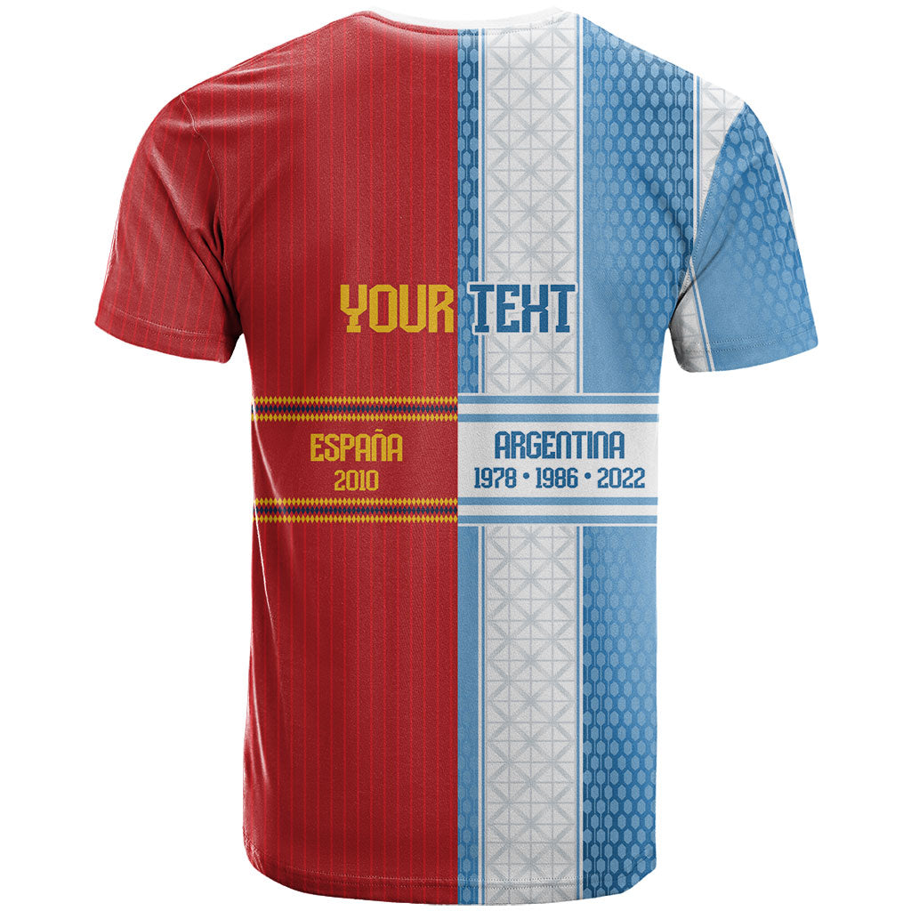Argentina Spain World Final Football Personalized T Shirt Un Idioma Dos Naciones Un Campeon