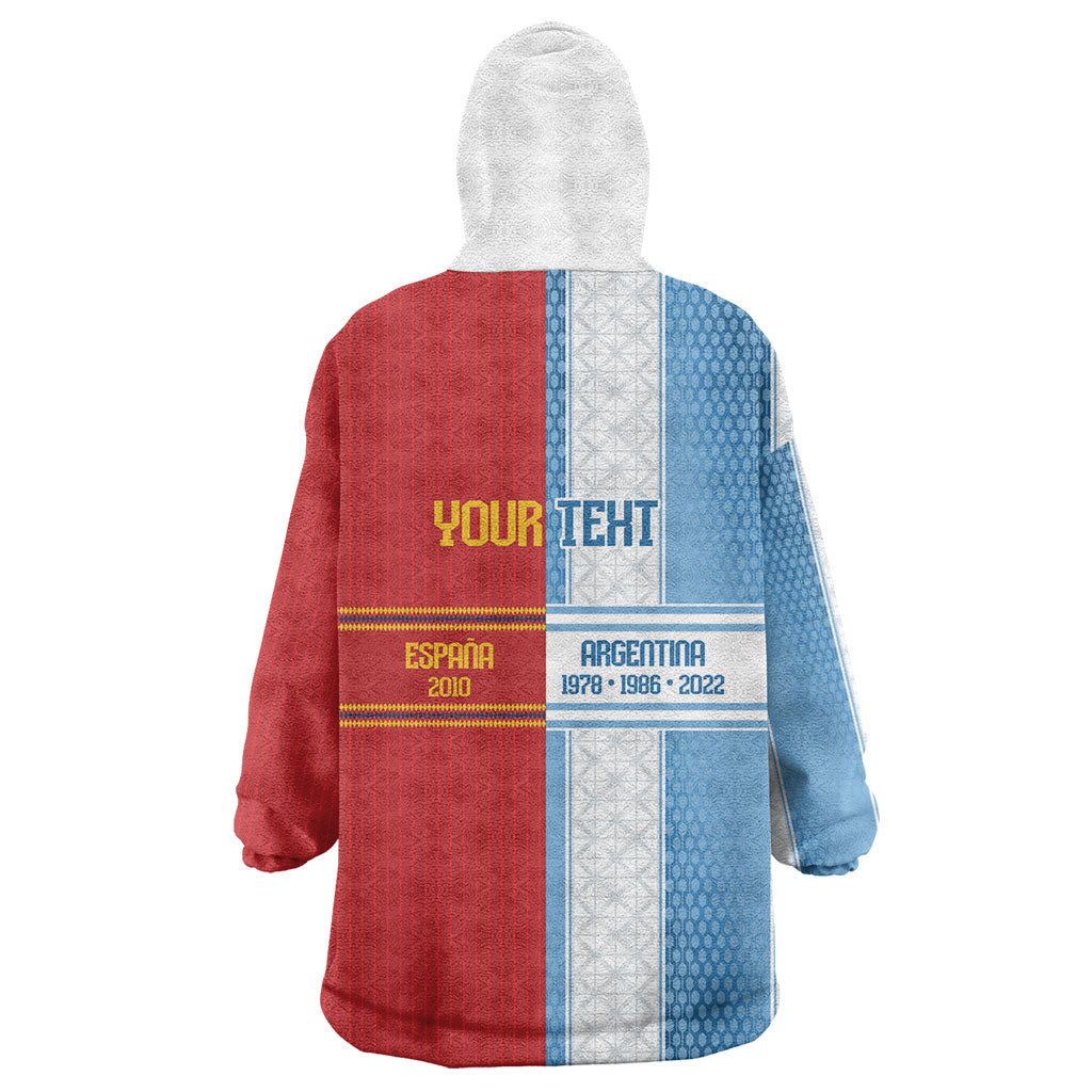 Argentina Spain World Final Football Personalized Wearable Blanket Hoodie Un Idioma Dos Naciones Un Campeon