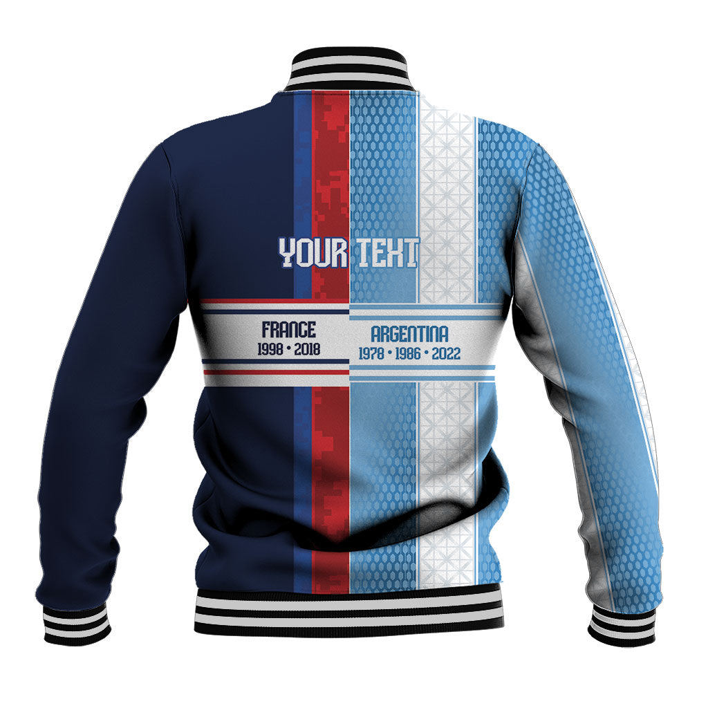 Argentina France World Final Football Personalized Baseball Jacket Two Nations Five Stars One Trophy