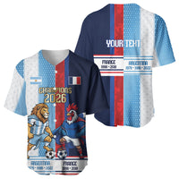 Argentina France World Final Football Personalized Baseball Jersey Two Nations Five Stars One Trophy