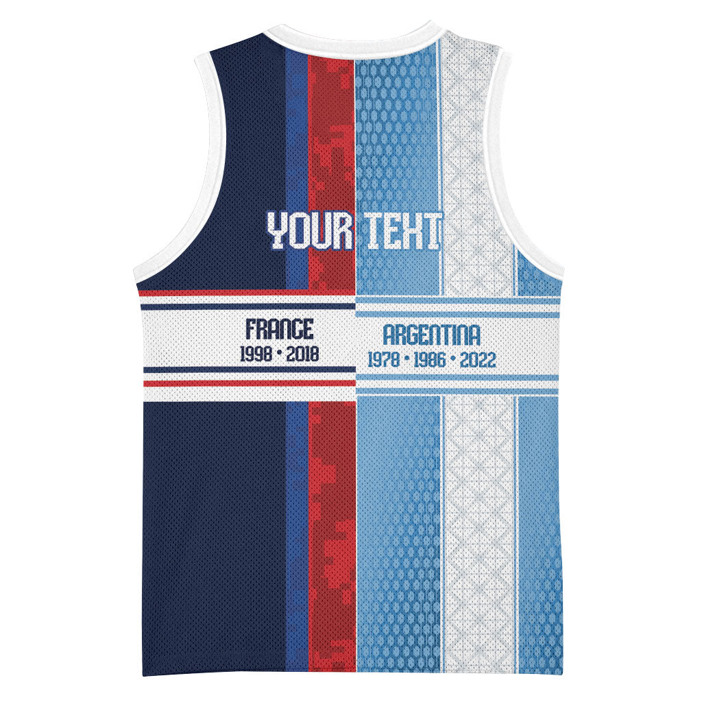 Argentina France World Final Football Personalized Basketball Jersey Two Nations Five Stars One Trophy