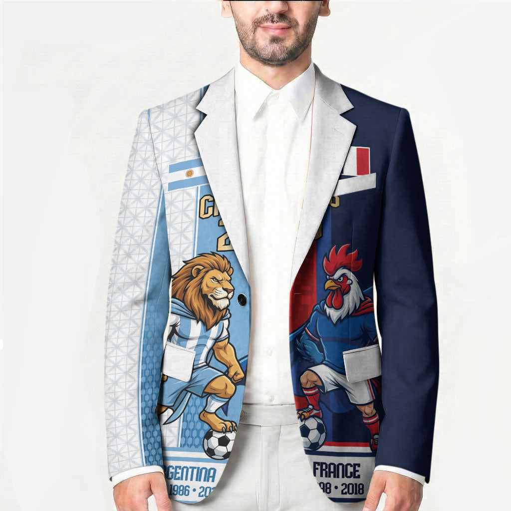 Argentina France World Final Football Personalized Blazer Two Nations Five Stars One Trophy