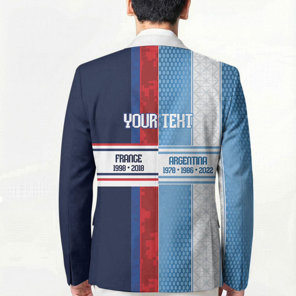 Argentina France World Final Football Personalized Blazer Two Nations Five Stars One Trophy