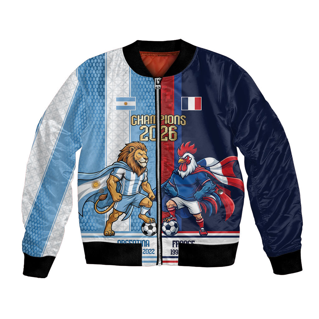 Argentina France World Final Football Personalized Bomber Jacket Two Nations Five Stars One Trophy