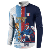 Argentina France World Final Football Personalized Button Sweatshirt Two Nations Five Stars One Trophy