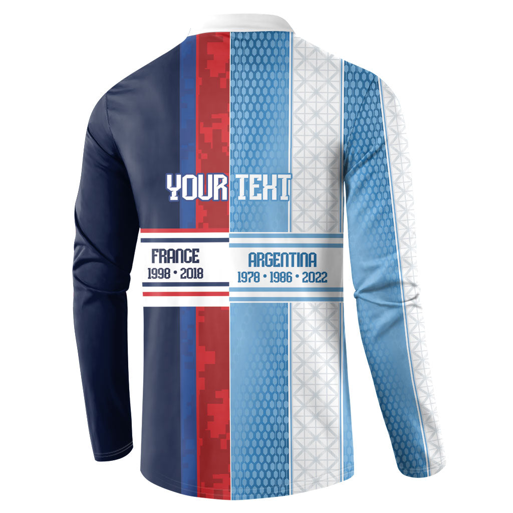 Argentina France World Final Football Personalized Button Sweatshirt Two Nations Five Stars One Trophy