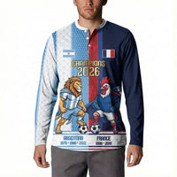 Argentina France World Final Football Personalized Button Sweatshirt Two Nations Five Stars One Trophy