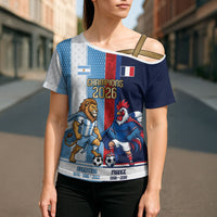 Argentina France World Final Football Personalized Cross Shoulder Shirt Two Nations Five Stars One Trophy
