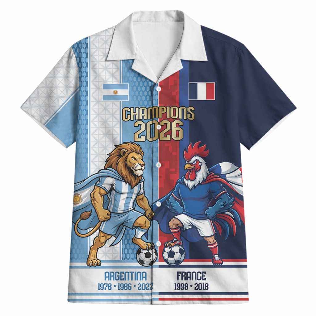 Argentina France World Final Football Personalized Hawaiian Shirt Two Nations Five Stars One Trophy