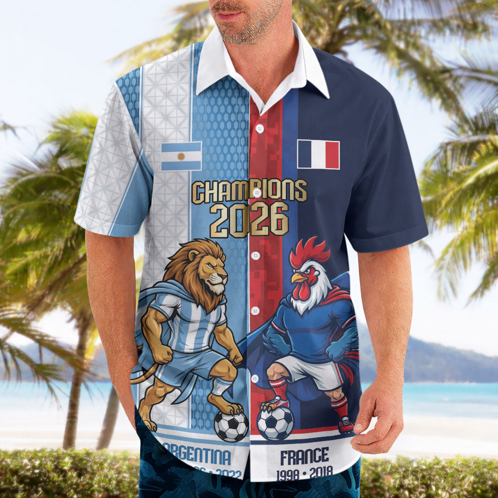 Argentina France World Final Football Personalized Hawaiian Shirt Two Nations Five Stars One Trophy