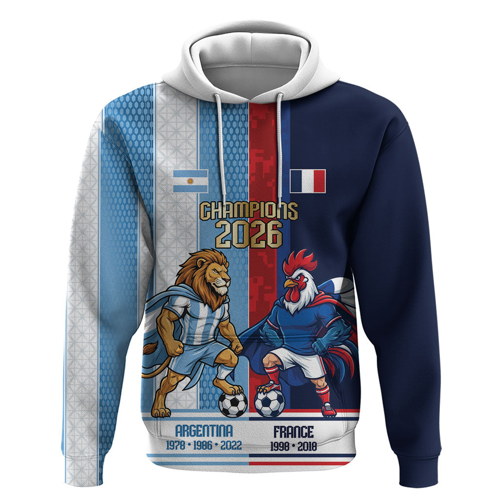 Argentina France World Final Football Personalized Hoodie Two Nations Five Stars One Trophy
