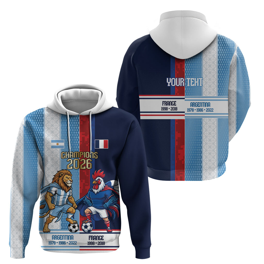 Argentina France World Final Football Personalized Hoodie Two Nations Five Stars One Trophy