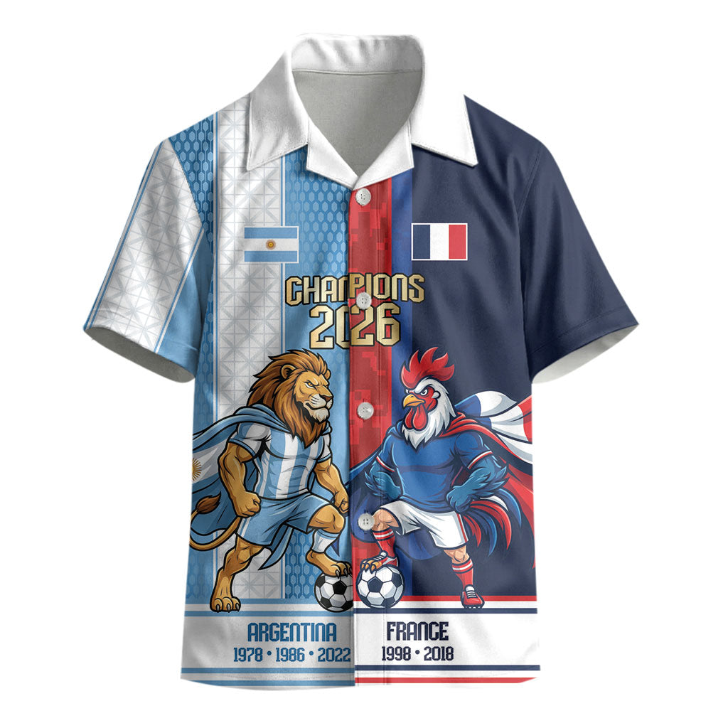 Argentina France World Final Football Personalized Kid Hawaiian Shirt Two Nations Five Stars One Trophy
