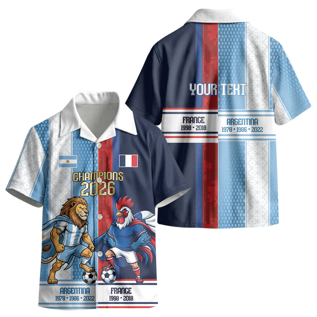 Argentina France World Final Football Personalized Kid Hawaiian Shirt Two Nations Five Stars One Trophy