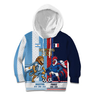 Argentina France World Final Football Personalized Kid Hoodie Two Nations Five Stars One Trophy