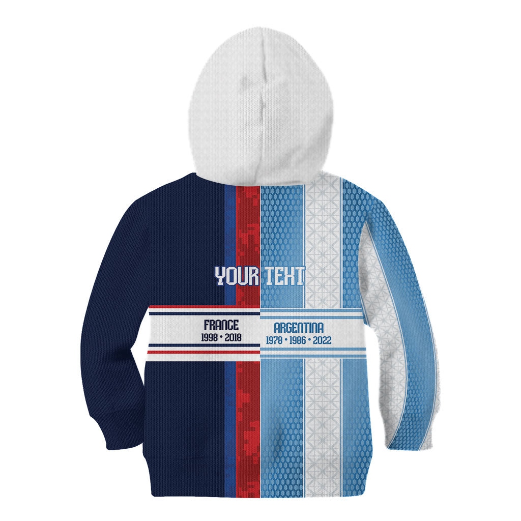 Argentina France World Final Football Personalized Kid Hoodie Two Nations Five Stars One Trophy