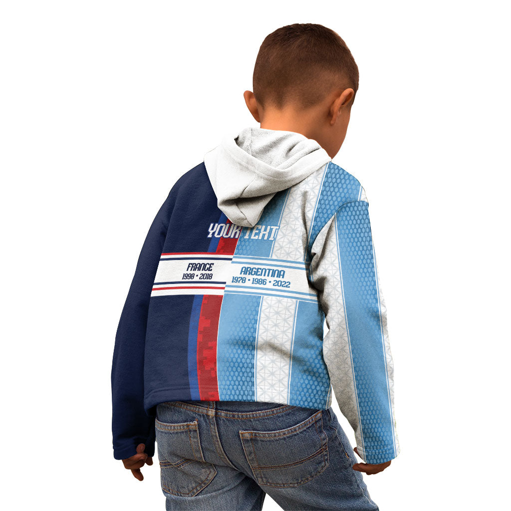 Argentina France World Final Football Personalized Kid Hoodie Two Nations Five Stars One Trophy