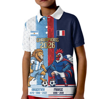 Argentina France World Final Football Personalized Kid Polo Shirt Two Nations Five Stars One Trophy