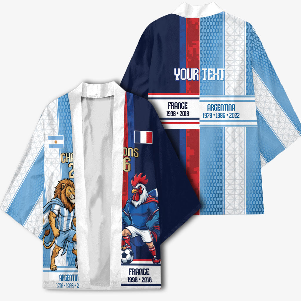 Argentina France World Final Football Personalized Kimono Two Nations Five Stars One Trophy