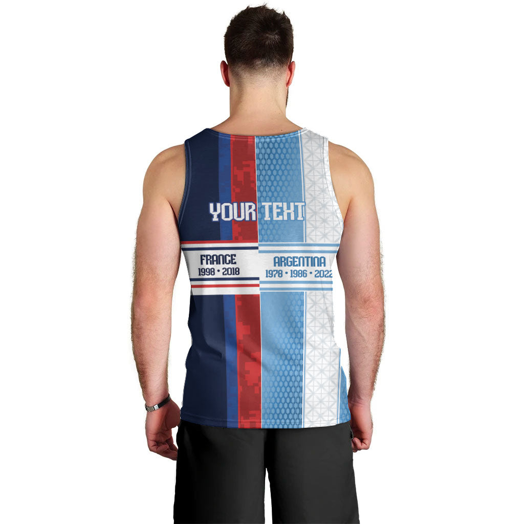 Argentina France World Final Football Personalized Men Tank Top Two Nations Five Stars One Trophy
